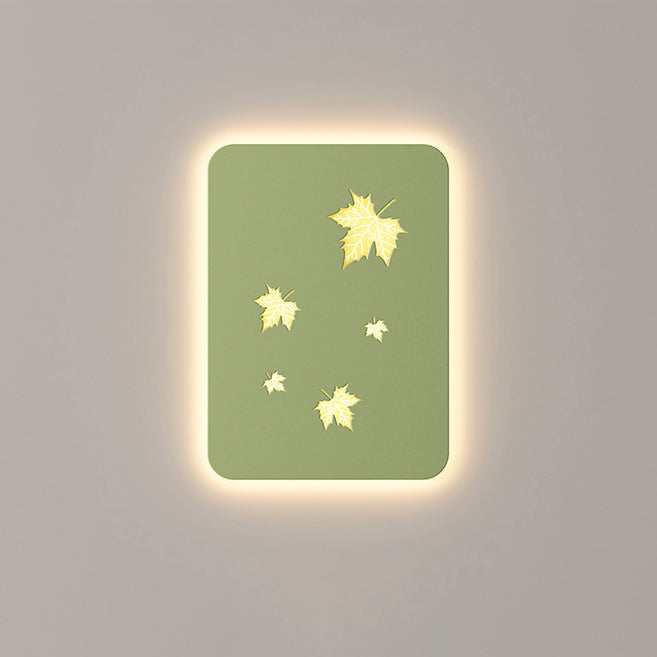 Rectangular Leaves Full Iron Lampshade LED Wall Sconce Lamp
