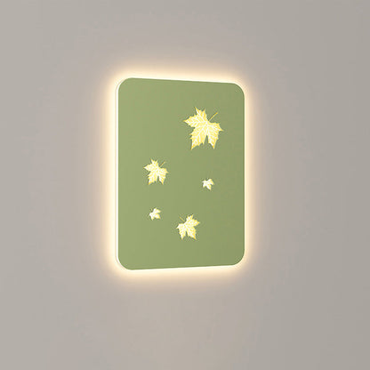 Rectangular Leaves Full Iron Lampshade LED Wall Sconce Lamp