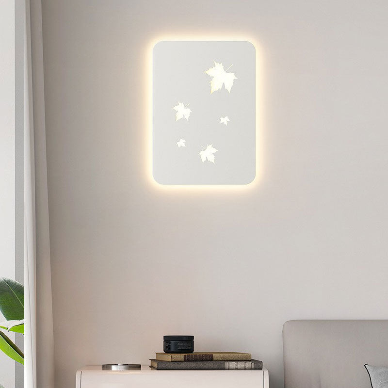 Rectangular Leaves Full Iron Lampshade LED Wall Sconce Lamp