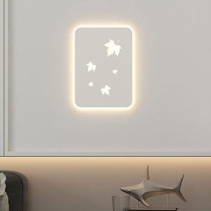 Rectangular Leaves Full Iron Lampshade LED Wall Sconce Lamp