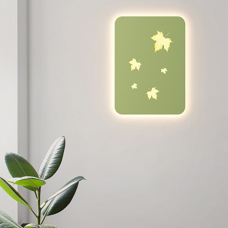 Rectangular Leaves Full Iron Lampshade LED Wall Sconce Lamp