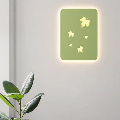 Rectangular Leaves Full Iron Lampshade LED Wall Sconce Lamp