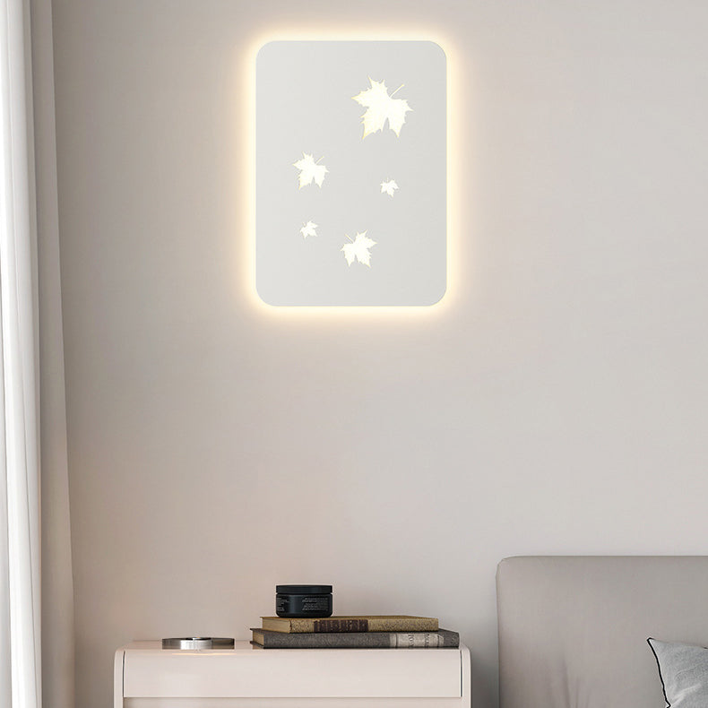 Rectangular Leaves Full Iron Lampshade LED Wall Sconce Lamp