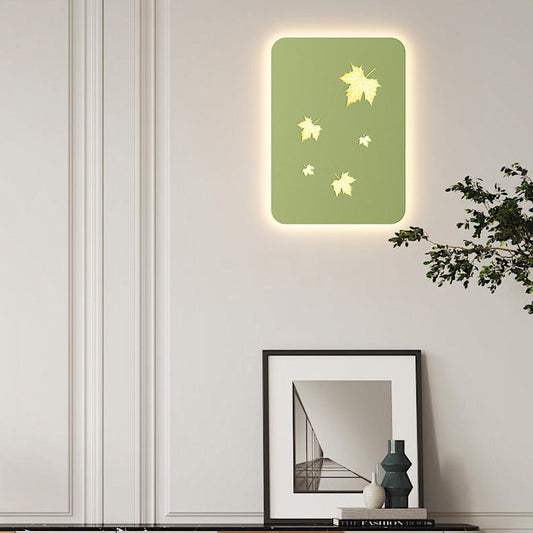 Rectangular Leaves Full Iron Lampshade LED Wall Sconce Lamp