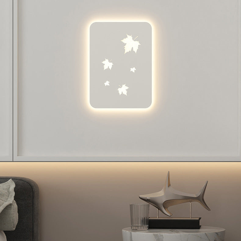 Rectangular Leaves Full Iron Lampshade LED Wall Sconce Lamp