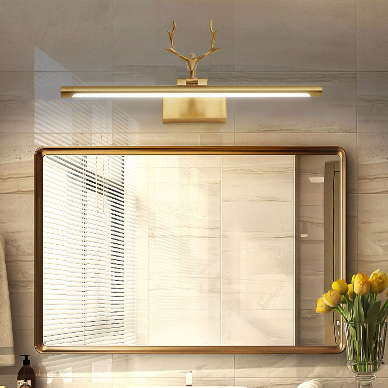 Deer Acrylic LED Vanity Light Mirror Front Wall Sconce Lamp