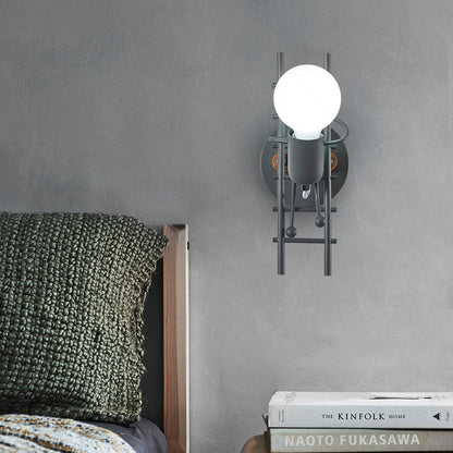 Little Rubber Wood Lampshade 1 - Light Wall Sconce Lamp