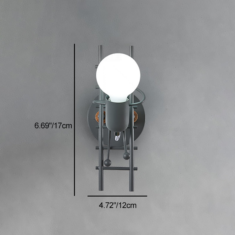 Little Rubber Wood Lampshade 1 - Light Wall Sconce Lamp