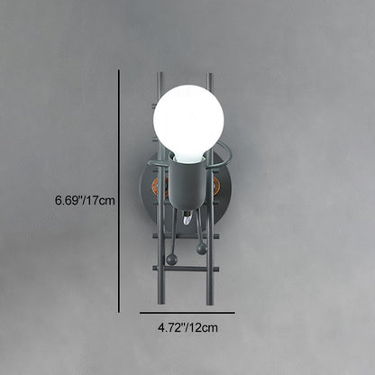 Little Rubber Wood Lampshade 1 - Light Wall Sconce Lamp