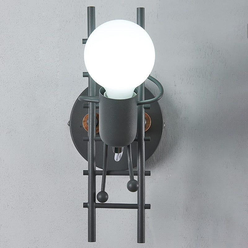 Little Rubber Wood Lampshade 1 - Light Wall Sconce Lamp