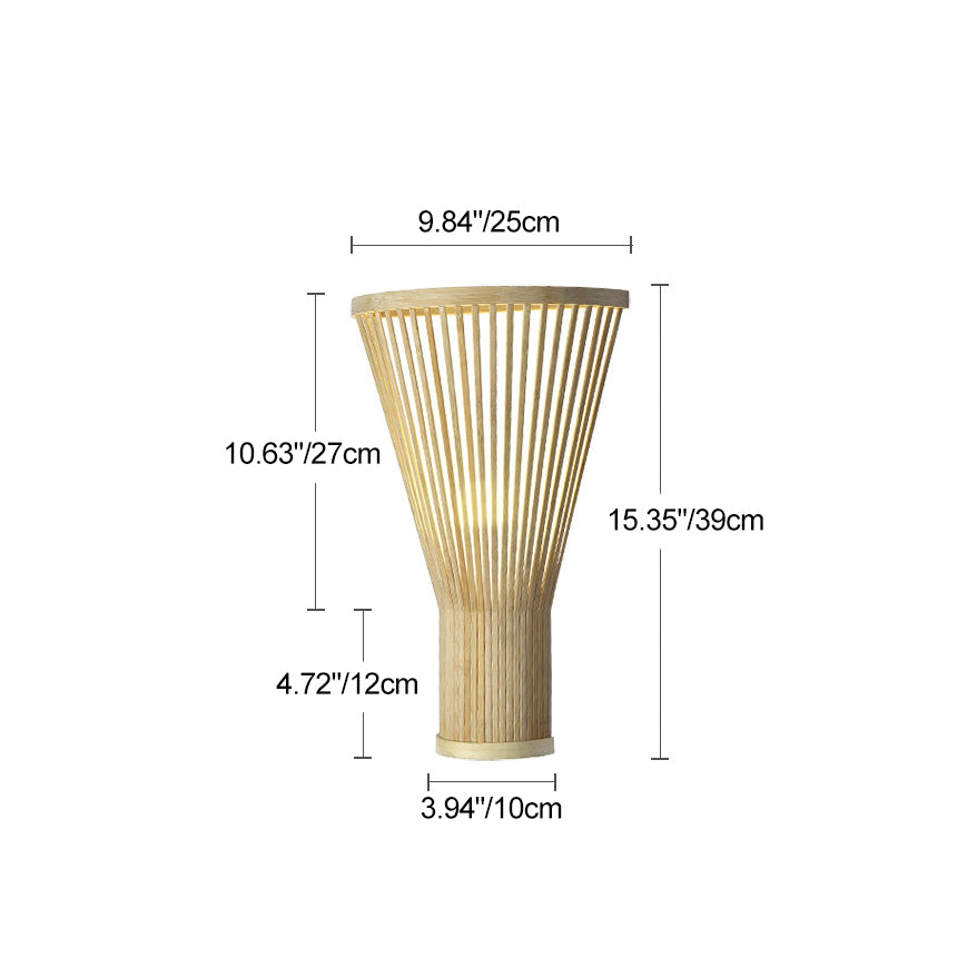Japanese Shape Bamboo Lampshade 1 - Light Wall Sconce Lamp