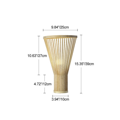 Japanese Shape Bamboo Lampshade 1 - Light Wall Sconce Lamp