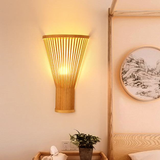 Japanese Shape Bamboo Lampshade 1 - Light Wall Sconce Lamp