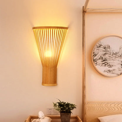 Japanese Shape Bamboo Lampshade 1 - Light Wall Sconce Lamp