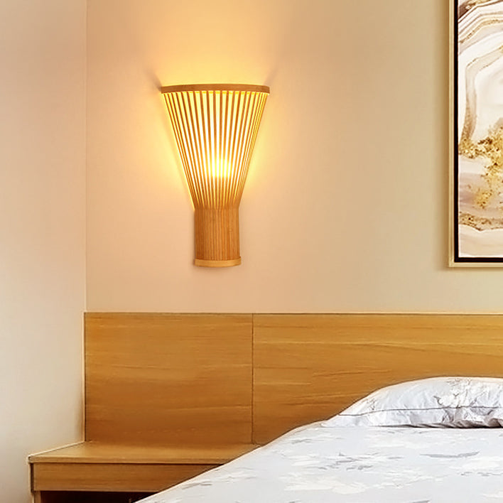 Japanese Shape Bamboo Lampshade 1 - Light Wall Sconce Lamp