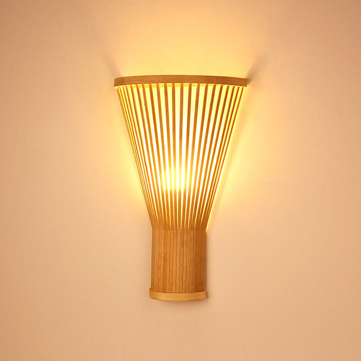 Japanese Shape Bamboo Lampshade 1 - Light Wall Sconce Lamp