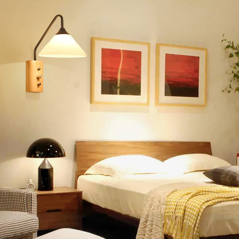 Japanese Solid Wood Iron 1 - Light Wall Sconce Lamp
