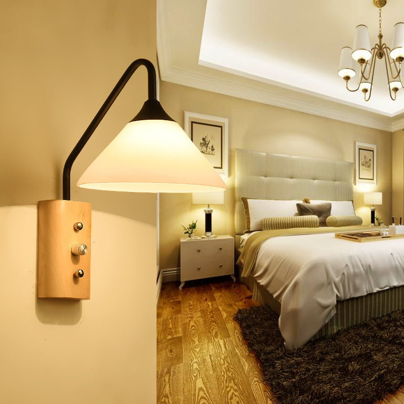 Japanese Solid Wood Iron 1 - Light Wall Sconce Lamp