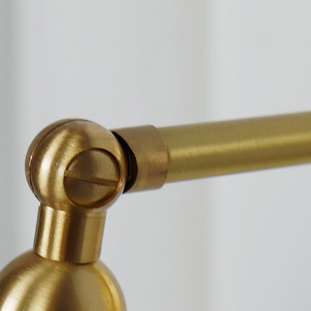 French Brass Glass Lampshade 1 - Light Wall Sconce Lamp