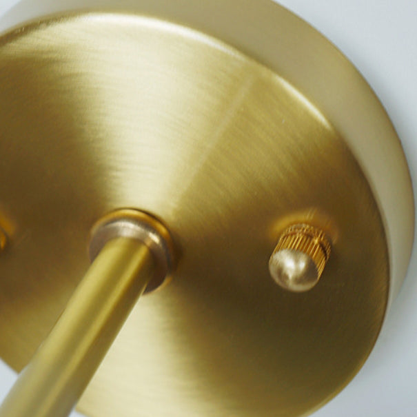 French Brass Glass Lampshade 1 - Light Wall Sconce Lamp