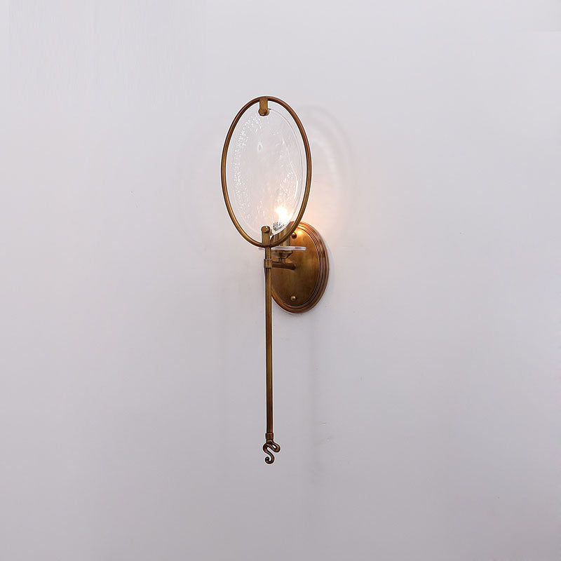 Racket Shape Copper Glass 1 - Light Wall Sconce Lamp