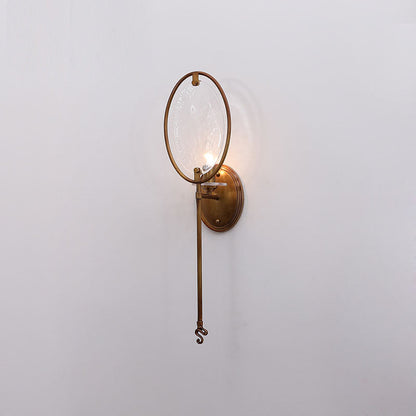 Racket Shape Copper Glass 1 - Light Wall Sconce Lamp