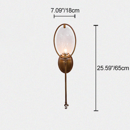 Racket Shape Copper Glass 1 - Light Wall Sconce Lamp