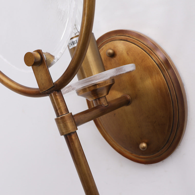 Racket Shape Copper Glass 1 - Light Wall Sconce Lamp