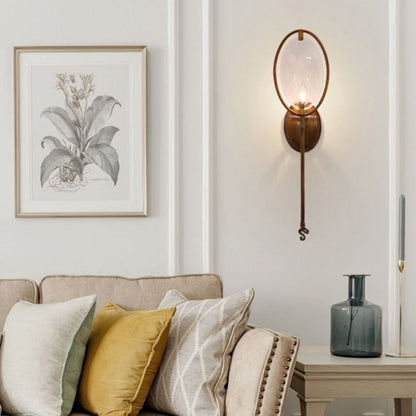 Racket Shape Copper Glass 1 - Light Wall Sconce Lamp