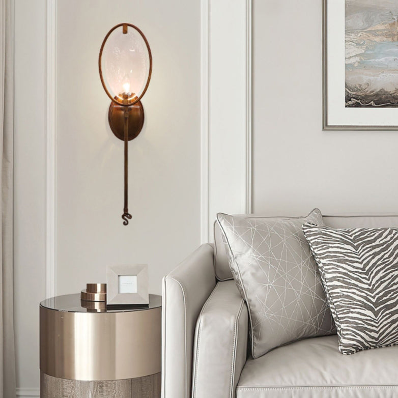 Racket Shape Copper Glass 1 - Light Wall Sconce Lamp