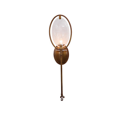 Racket Shape Copper Glass 1 - Light Wall Sconce Lamp