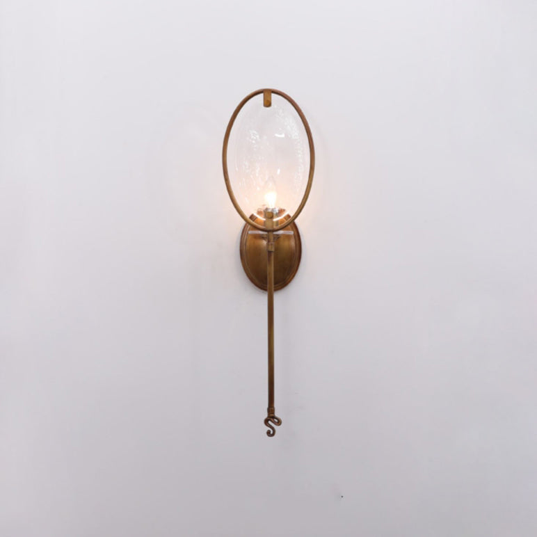 Racket Shape Copper Glass 1 - Light Wall Sconce Lamp