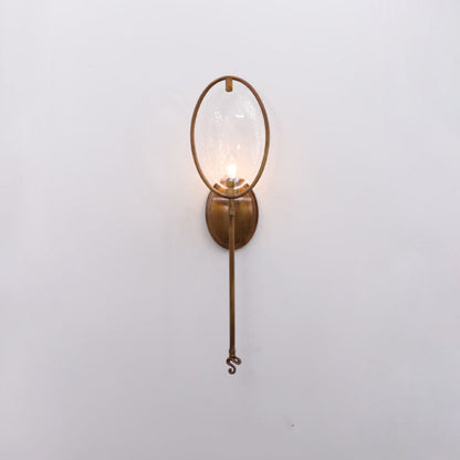 Racket Shape Copper Glass 1 - Light Wall Sconce Lamp