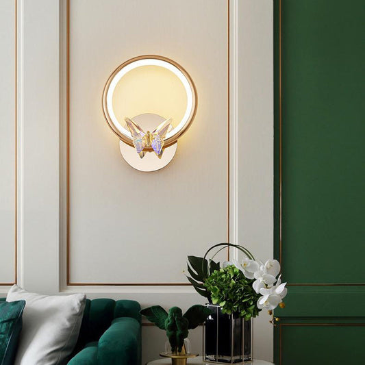 Circle Butterfly Aluminum Hardware LED Wall Sconce Lamp