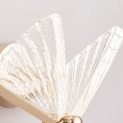 Butterfly Acrylic Lampshade Iron LED Wall Sconce Lamp
