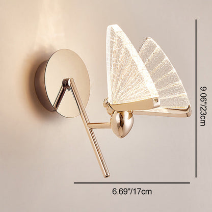 Butterfly Acrylic Lampshade Iron LED Wall Sconce Lamp
