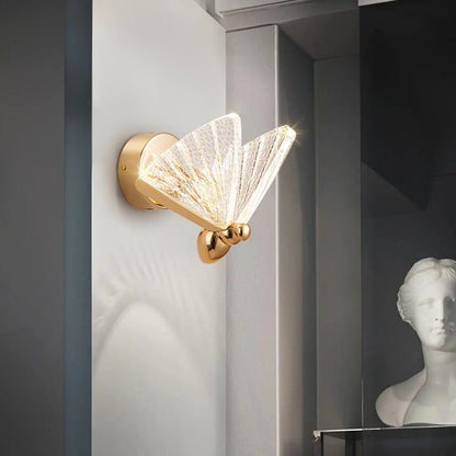 Butterfly Acrylic Lampshade Iron LED Wall Sconce Lamp