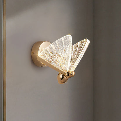 Butterfly Acrylic Lampshade Iron LED Wall Sconce Lamp