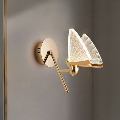 Butterfly Acrylic Lampshade Iron LED Wall Sconce Lamp