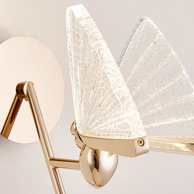 Butterfly Acrylic Lampshade Iron LED Wall Sconce Lamp