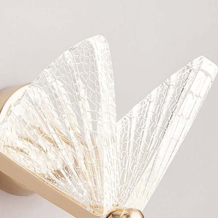 Butterfly Acrylic Lampshade Iron LED Wall Sconce Lamp