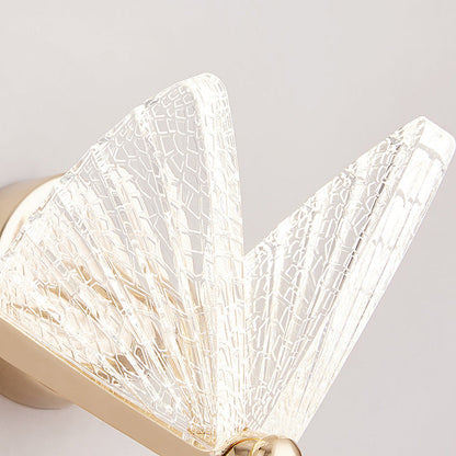 Butterfly Acrylic Lampshade Iron LED Wall Sconce Lamp