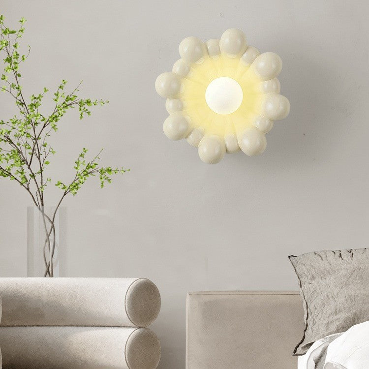 Cream Resin Glass Lampshade 1 - Light Wall Sconce Lamp