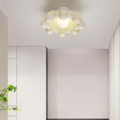 Cream Resin Glass Lampshade 1 - Light Wall Sconce Lamp