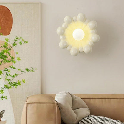 Cream Resin Glass Lampshade 1 - Light Wall Sconce Lamp