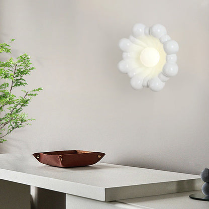 Cream Resin Glass Lampshade 1 - Light Wall Sconce Lamp