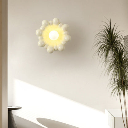 Cream Resin Glass Lampshade 1 - Light Wall Sconce Lamp