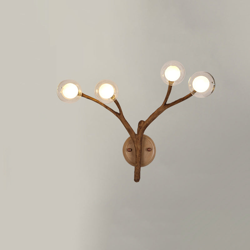 Japanese Polymer Glass Lampshade 4 - Light Wall Sconce Lamp