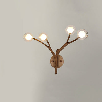 Japanese Polymer Glass Lampshade 4 - Light Wall Sconce Lamp