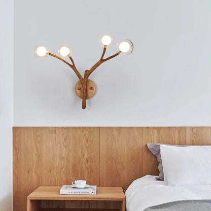 Japanese Polymer Glass Lampshade 4 - Light Wall Sconce Lamp